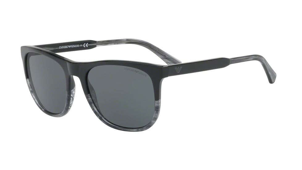 Armani EA4099 Sunglasses 556687-56 - Black/tr Striped Grey Frame, Grey Lenses