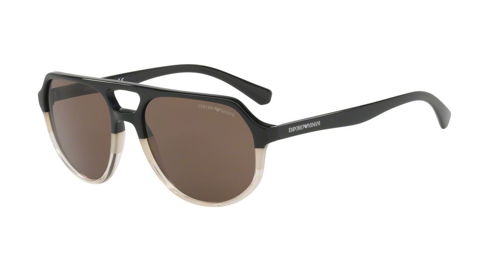 Armani EA4111F Sunglasses 563073-57 - Sand Brown Frame, Brown Lenses