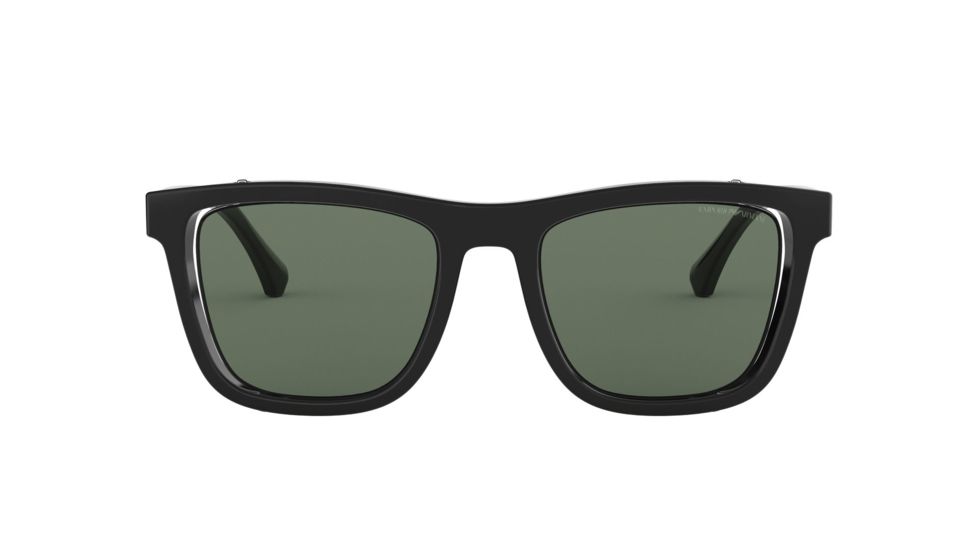 Armani EA4126 Sunglasses 500171-51 - Black Frame, Green Lenses