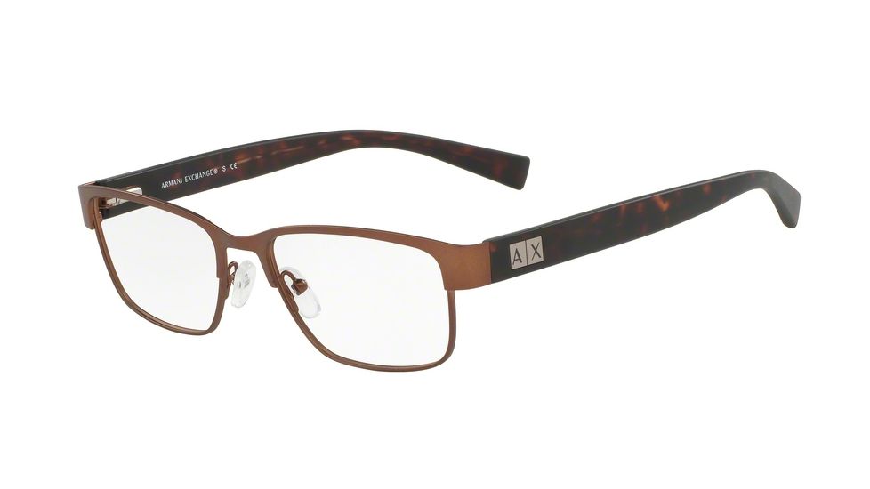 Armani Exchange AX1020 Single Vision Prescription Eyeglasses 6091-54 - Matte Brown Frame