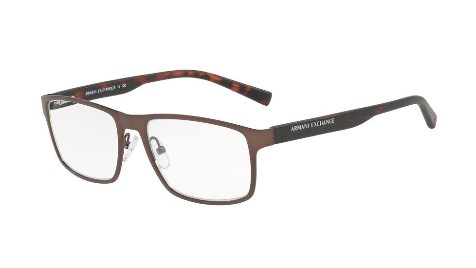 Armani Exchange AX1024 Single Vision Prescription Eyeglasses 6098-54 - Matte Brown Frame