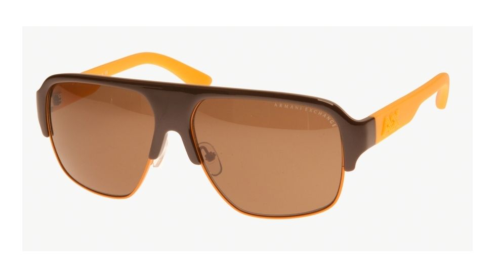 Armani Exchange AX2011S Sunglasses 809973-58 - Phantom/satin Blazing Orange Frame, Brown Solid Lenses