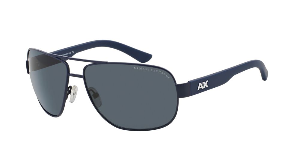 Armani Exchange AX2012S Sunglasses 606487-62 - Satin Blue Depth/Dark Maritime Frame, Blue Grey Solid Lenses