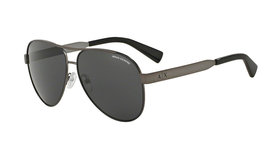 Armani Exchange AX2018S Single Vision Prescription Sunglasses AX2018S-600687-59 - Lens Diameter 59 mm, Frame Color Matte Gunmetal/Black