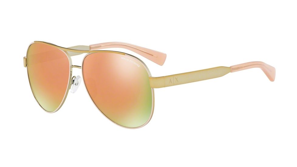 Armani Exchange AX2018S Single Vision Prescription Sunglasses AX2018S-60944Z-59 - Lens Diameter 59 mm, Frame Color Pale Gold/pink