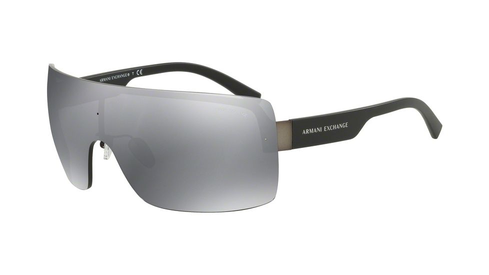 Armani Exchange AX2024S Sunglasses 60886G-35 - Matte Gunmetal Frame, Grey Mirror Black Lenses