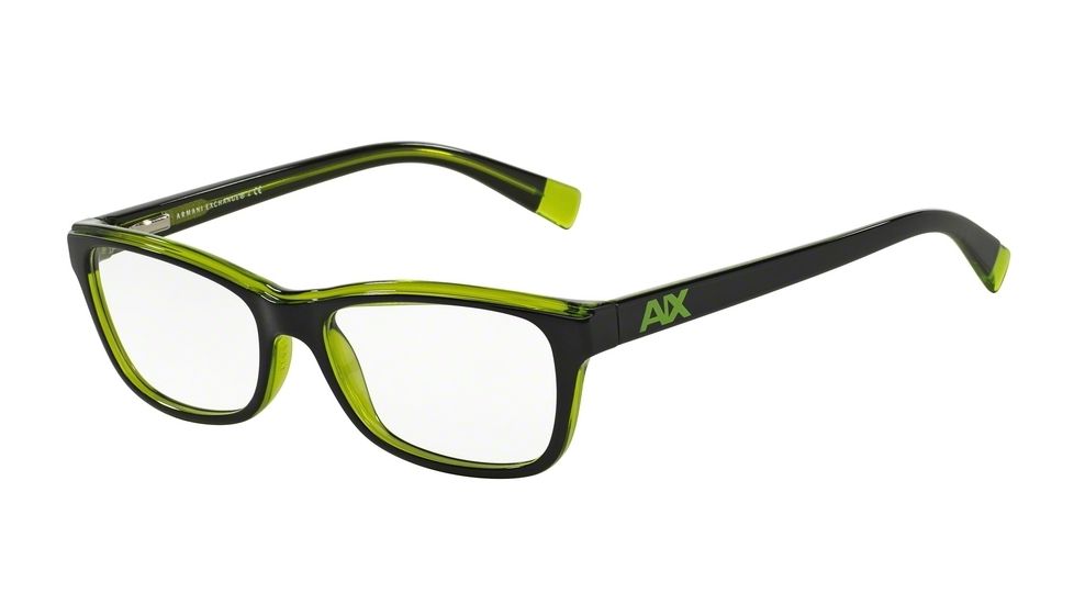 Armani Exchange AX3019 Single Vision Prescription Eyeglasses 8154-52 - Dk Purple/green Transparent Frame