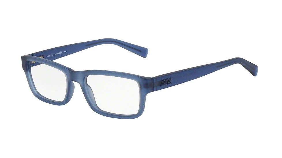 Armani Exchange AX3023F Bifocal Prescription Eyeglasses 8165-55 - Matte Blue Transparent Frame
