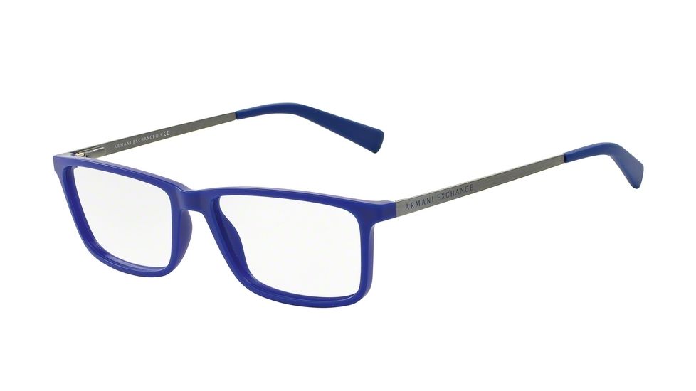 Armani Exchange AX3027 Single Vision Prescription Eyeglasses 8168-55 - Matte Elettric Blue Frame