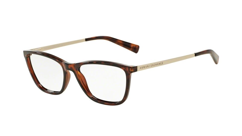 Armani Exchange AX3028 Single Vision Prescription Eyeglasses 8037-53 - Tortoise Frame