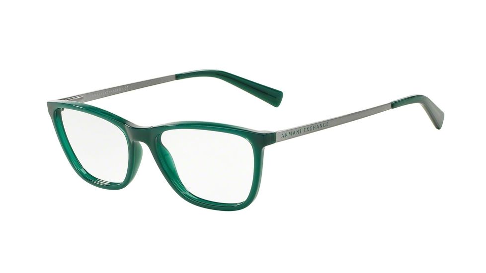 Armani Exchange AX3028 Single Vision Prescription Eyeglasses 8170-53 - Alpine Green Milky Frame