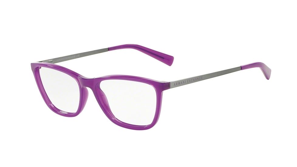 Armani Exchange AX3028 Single Vision Prescription Eyeglasses 8171-53 - Purple Magic Milky Frame
