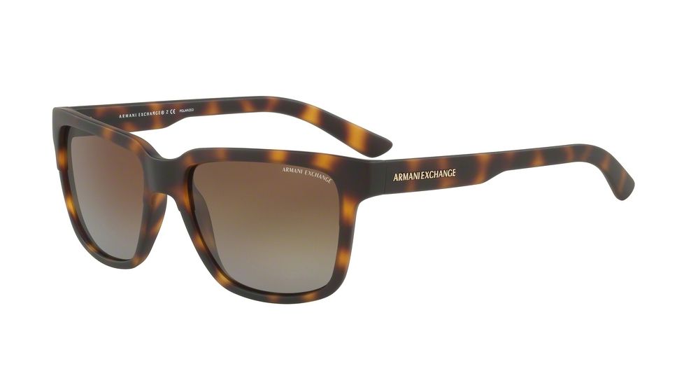 Armani Exchange AX4026S Sunglasses 8029T5-56 - Matte Havana Frame, Polar Brown Gradient Lenses