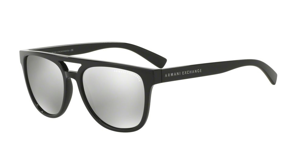 Armani Exchange AX4032 Sunglasses 81586G-55 - Black Frame, Light Grey Mirror Silver Lenses