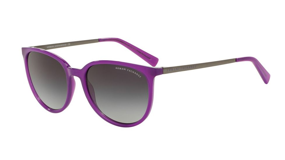 Armani Exchange AX4048SF Progressive Prescription Sunglasses AX4048SF-81718G-56 - Lens Diameter 56 mm, Frame Color Purple Magic Milky