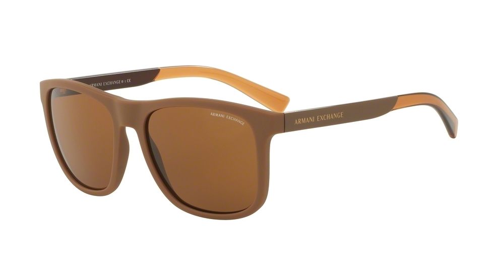 Armani Exchange AX4049S Sunglasses 818513-57 - Matte Champagne Frame, Brown Gradient Lenses