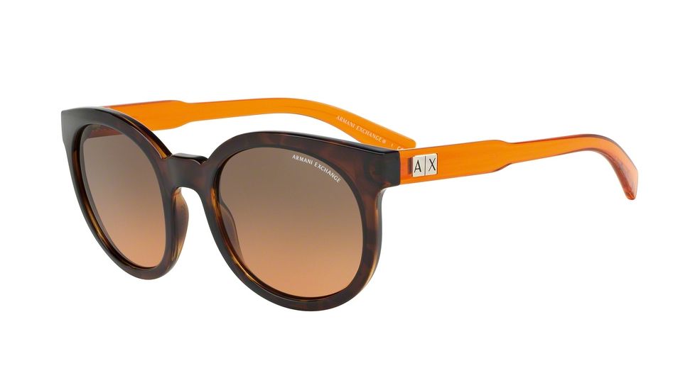 Armani Exchange AX4057SF Sunglasses 820895-55 - Tortoise Frame, Orange Gradient Light Grey Lenses