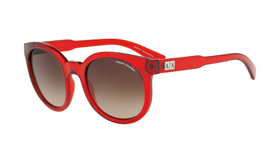 Armani Exchange AX4057SF Sunglasses 820913-55 - Transparent Watermelon Frame, Brown Gradient Lenses