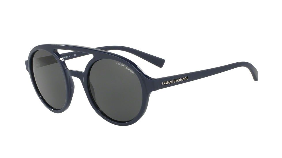 Armani Exchange AX4060S Sunglasses 821287-50 - Matte Navy Blue/top Shiny Frame, Grey Lenses