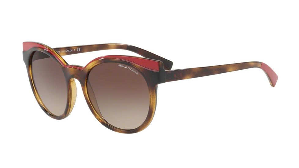 Armani Exchange AX4064SF Progressive Prescription Sunglasses AX4064SF-822413-55 - Lens Diameter 55 mm, Frame Color Havana Red