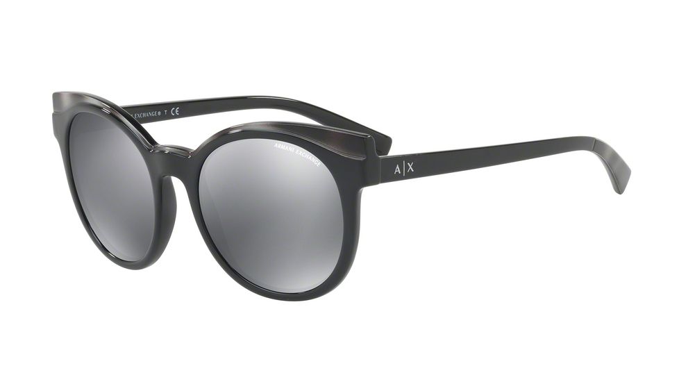 Armani Exchange AX4064SF Progressive Prescription Sunglasses AX4064SF-82256G-55 - Lens Diameter 55 mm, Frame Color Black/grey Havana
