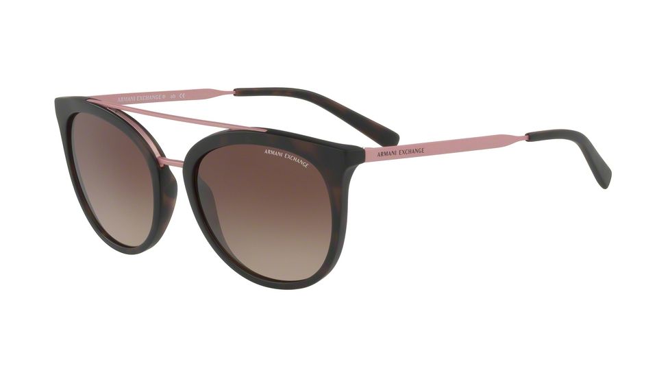 Armani Exchange AX4068SF Single Vision Prescription Sunglasses AX4068SF-802913-55 - Lens Diameter 55 mm, Frame Color Matte Havana