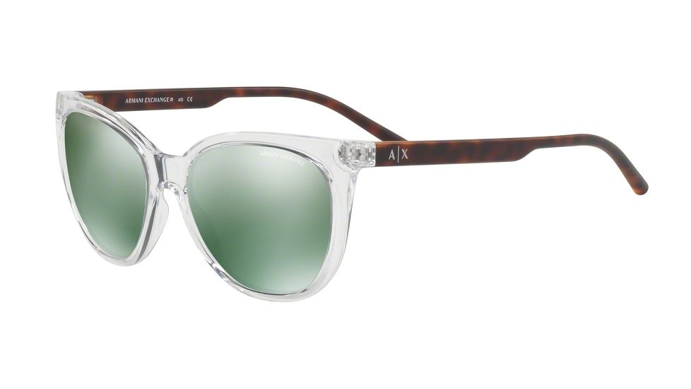 Armani Exchange AX4072SF Single Vision Prescription Sunglasses AX4072SF-82356R-55 - Lens Diameter 55 mm, Frame Color Transparent Crystal