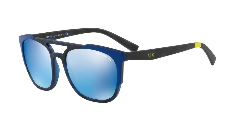 Armani Exchange AX4076S Prescription Sunglasses AX4076S-825380-56 - Lens Diameter 56 mm, Frame Color Matte Bluette Havana