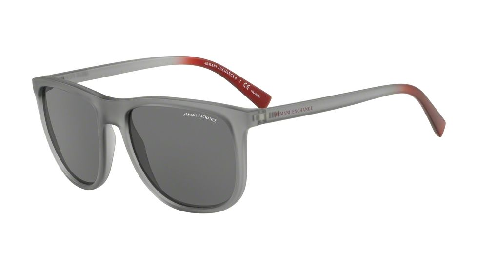 Armani Exchange AX4078S Sunglasses 826081-56 - Matte Transparent Smoke Frame, Polar Grey Lenses