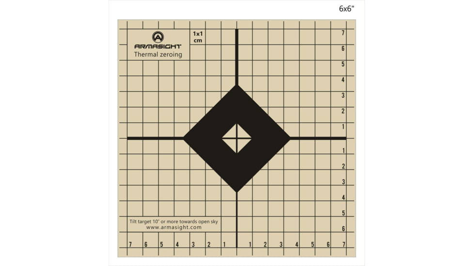 Armasight Thermal Zeroing Target, 6x6in, Beige/Black, Pack of 10, AGTGTZE010