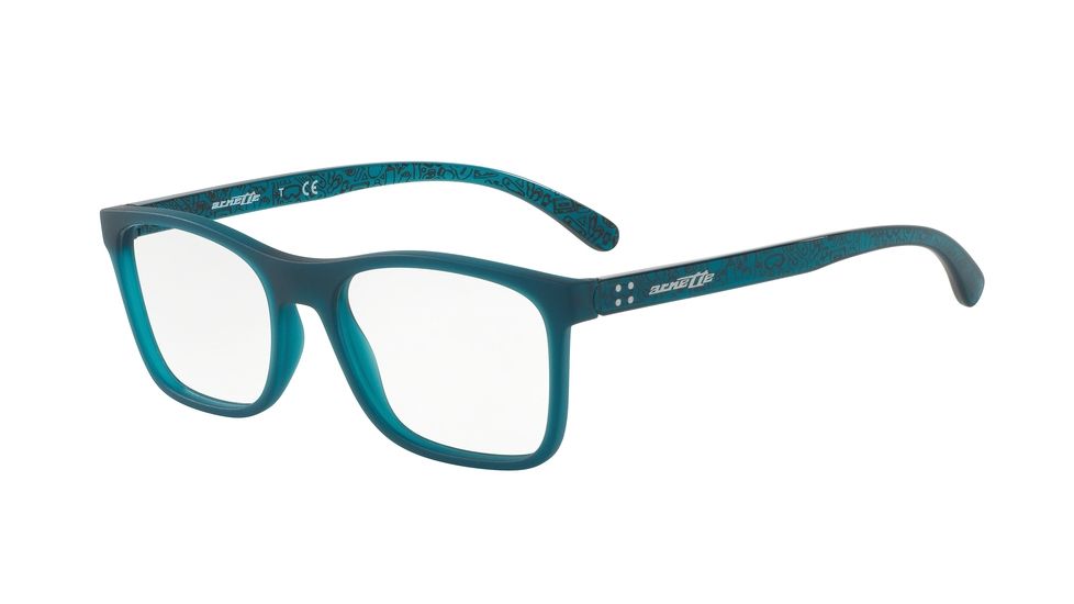 Arnette AKAW AN7125 Single Vision Prescription Eyeglasses, 50mm, Matte Transparent Blue, AN7125-2472-50-SV