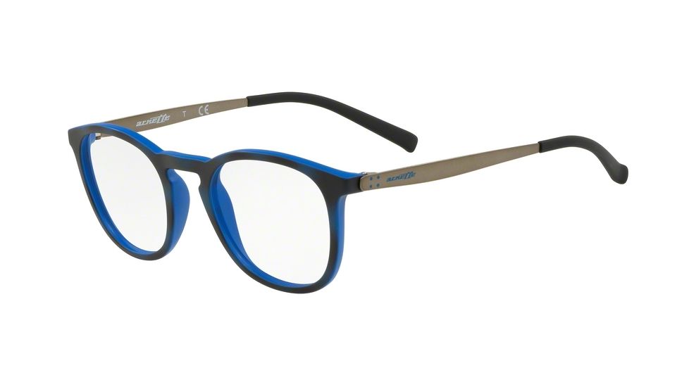 Arnette BANJO AN7151 Progressive Prescription Eyeglasses, 48mm, Matte Blue Havana, AN7151-2538-48-PRO