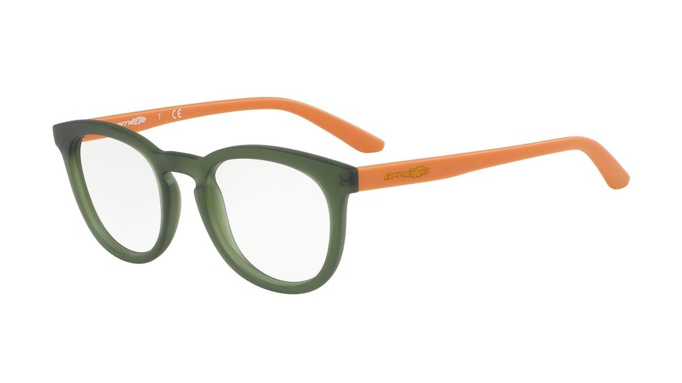 Arnette BOTTOM TURN AN7120 Eyeglass Frames 2419-49 - Matte Transp Dark Green Frame
