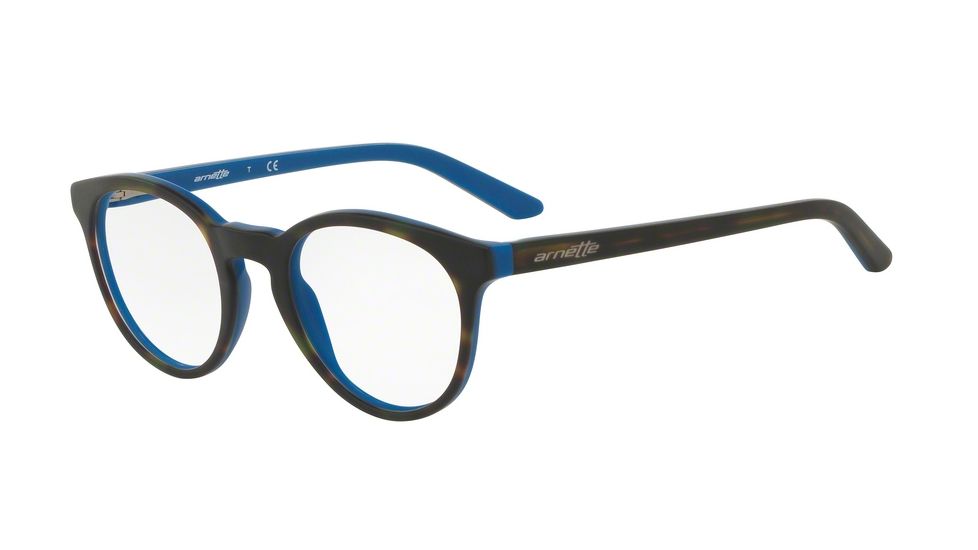 Arnette C-STREET AN7110 Bifocal Prescription Eyeglasses, 48mm, Matte Green Havana On Blue, AN7110-1191-48-BI