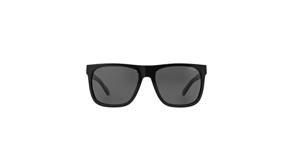 Arnette Fire Drill Sunglasses, Polished Black on Clear Frame, Grey Lens-AN4143-39