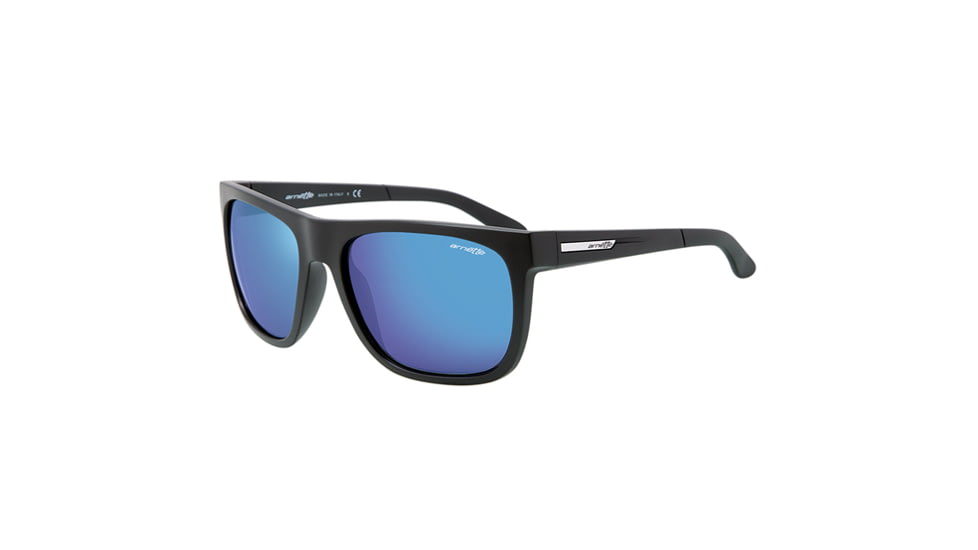 Arnette Fire Drill Sunglasses - Matte Black Frame and Blue Mirror Lens AN4143-12