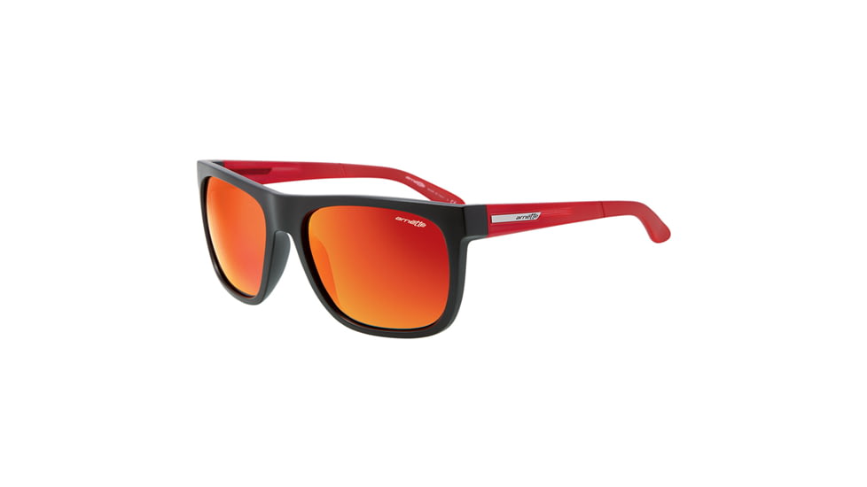 Arnette Fire Drill Sunglasses - Matte Black Frame and Red Mirror Lens AN4143-13