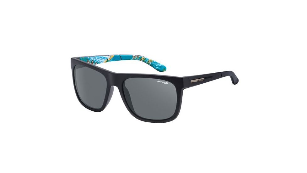 Arnette Firedrill Sunglasses, Fuzzy Black/Aloha Frame, Grey Lens AN4143-25