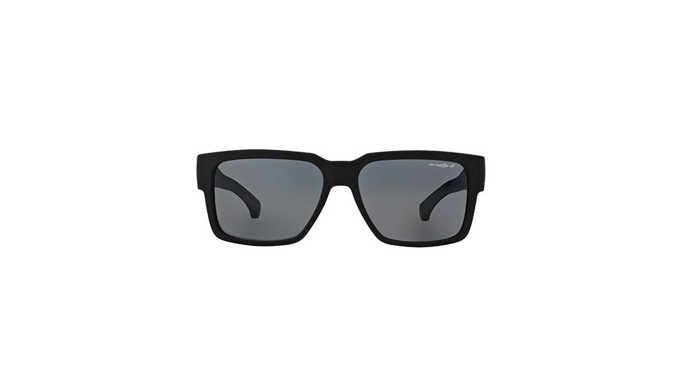 Arnette Supplier Sunglasses, Fuzzy Black Frame, Grey Polarized Lens-AN4213-01