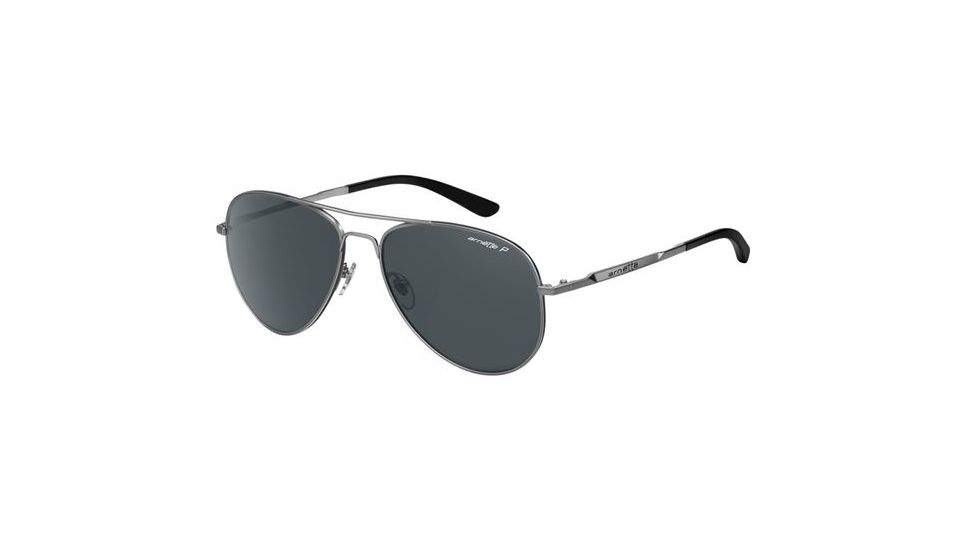 Arnette Trooper Sunglasses, Satin Silver Frame, Polarized Grey Lens AN3065-06