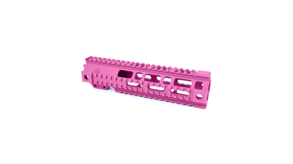 AT3 Tactical AR-15 Pro Quad Rail Free Float Handguard, Pink, 9in, AT3-QR-9-PNK