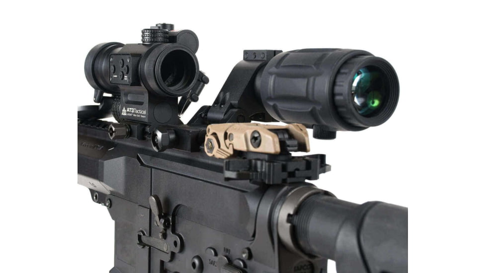 AT3 Tactical Magnified Red Dot with Laser Sight Kit - Red Dot with Red Laser Sight &amp; 3x Magnifier, LEOS-RRDM-KIT