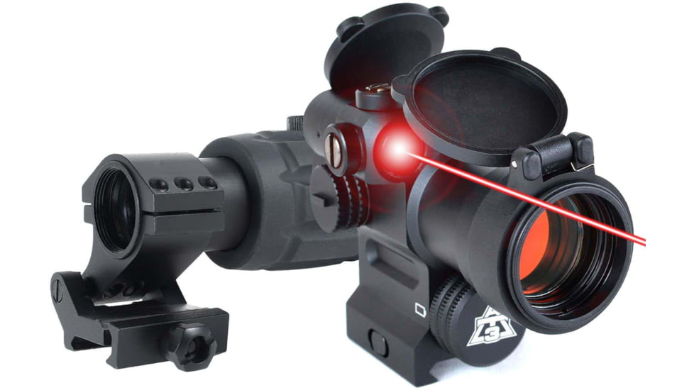 AT3 Tactical Magnified Red Dot with Laser Sight Kit - Red Dot with Red Laser Sight &amp; 3x Magnifier, LEOS-RRDM-KIT