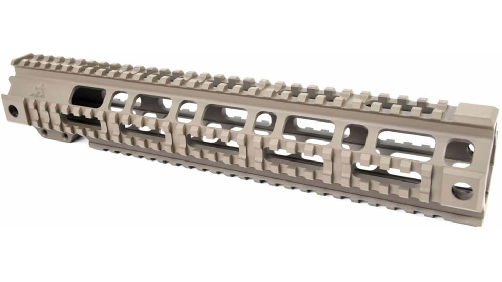 AT3 Tactical Pro Series Free Float Quad Rail AR15 Handguards, 12.5in Rifle Length, FDE, AT3-QR-12-FDE
