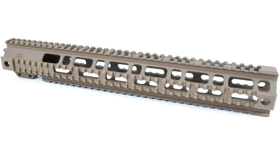 AT3 Tactical Pro Series Free Float Quad Rail AR15 Handguards, 14.5in Extended Rifle Length, FDE, AT3-QR-15-FDE