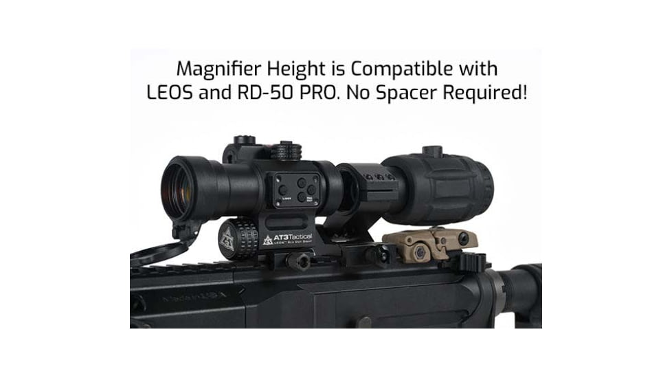 AT3 Tactical RRDM 3x Red Dot Magnifier with Flip-to-Side Mount, RRDM-3X