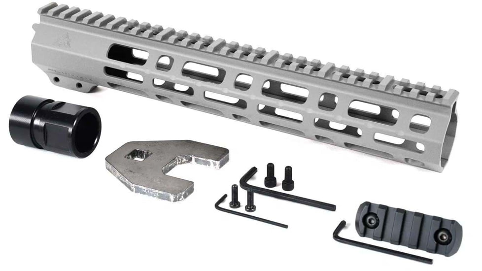 AT3 Tactical SPEAR M-LOK AR-15 Free Float Handguard, 12in Length, Titanium, AT3-MLOK-12-TI