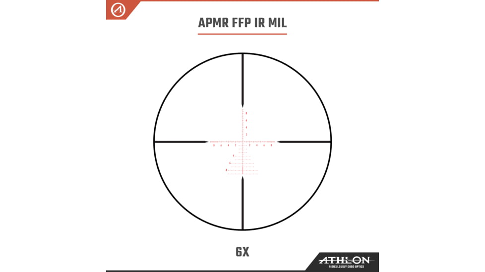 Athlon Optics Argos BTR Gen II Rifle Scope, 6-24x50mm, 30mm Tube, First Focal Plane, APMR FFP IR MIL Reticle, Matte Black, 214063