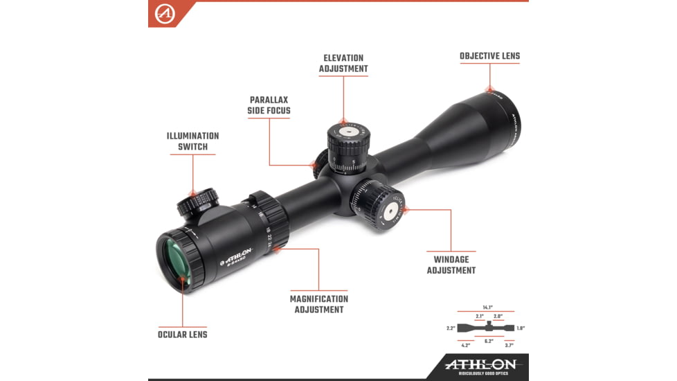 Athlon Optics Argos BTR Gen II Rifle Scope, 6-24x50mm, 30mm Tube, First Focal Plane, APMR FFP IR MIL Reticle, Matte Black, 214063