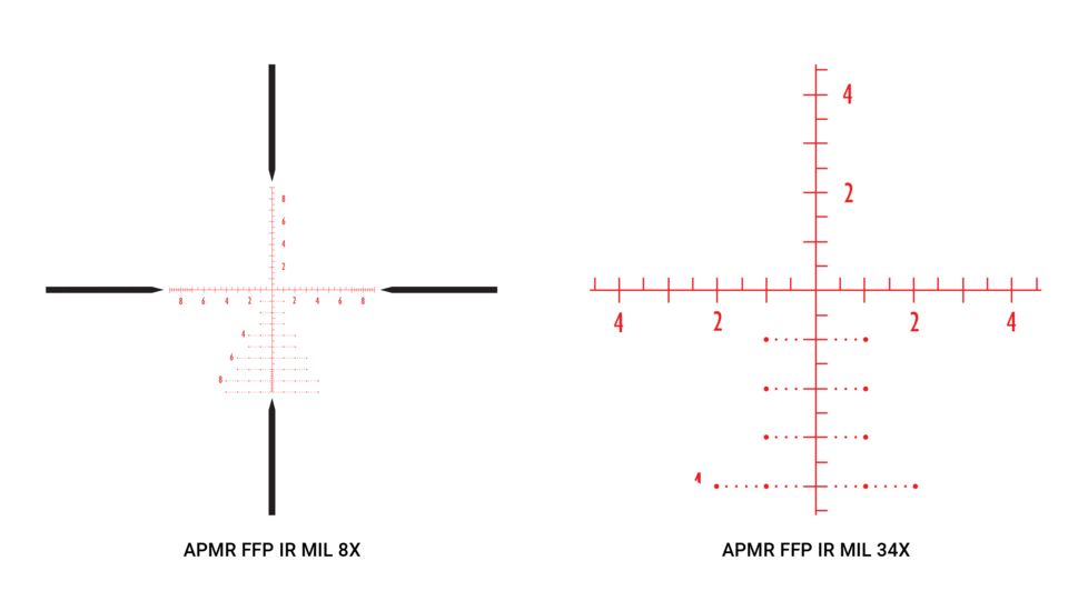 Athlon Optics Argos BTR Gen II Rifle Scope, 8-34x56mm, 30mm Tube, First Focal Plane, APMR FFP IR MIL Reticle, 6061-T6, Matte, Black, 214068